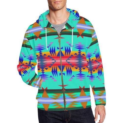 Between the Mountains Spring All Over Print Full Zip Hoodie for Men (Model H14) All Over Print Full Zip Hoodie for Men (H14) e-joyer 