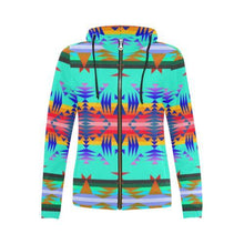 Load image into Gallery viewer, Between the Mountains Spring All Over Print Full Zip Hoodie for Women (Model H14) All Over Print Full Zip Hoodie for Women (H14) e-joyer 
