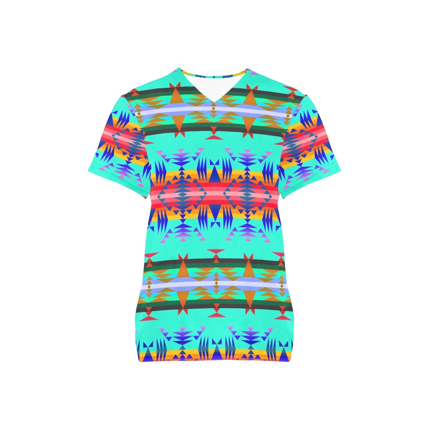 Between the Mountains Spring All Over Print Scrub Top Scrub Top e-joyer 