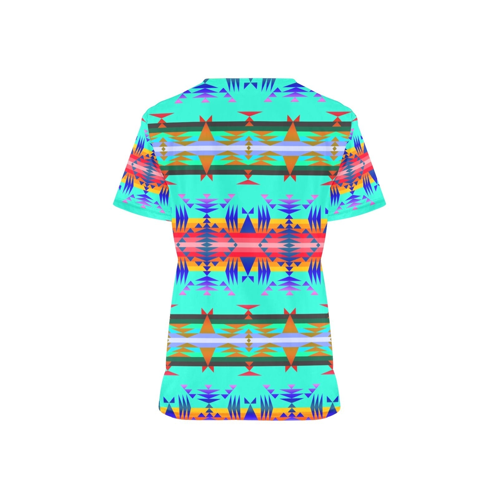 Between the Mountains Spring All Over Print Scrub Top Scrub Top e-joyer 