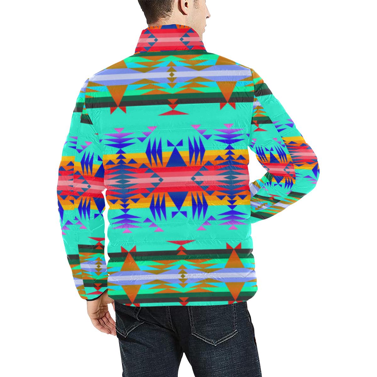 Between the Mountains Spring Men's Stand Collar Padded Jacket (Model H41) Men's Stand Collar Padded Jacket (H41) e-joyer 