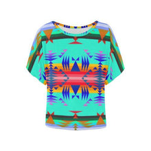 Load image into Gallery viewer, Between the Mountains Spring Women&#39;s Batwing-Sleeved Blouse T shirt (Model T44) Women&#39;s Batwing-Sleeved Blouse T shirt (T44) e-joyer 
