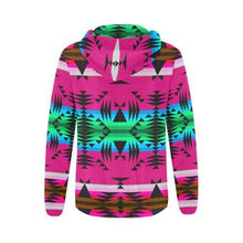 Load image into Gallery viewer, Between the Mountains Sunset All Over Print Full Zip Hoodie for Women (Model H14) All Over Print Full Zip Hoodie for Women (H14) e-joyer 
