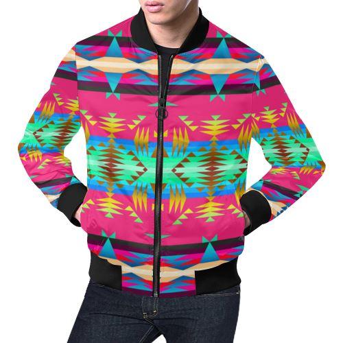 Between the Mountains Sunset Sky All Over Print Bomber Jacket for Men/Large Size (Model H19) All Over Print Bomber Jacket for Men/Large (H19) e-joyer 