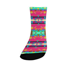 Load image into Gallery viewer, Between the Mountains Sunset Sky Crew Socks Crew Socks e-joyer 
