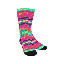 Load image into Gallery viewer, Between the Mountains Sunset Sky Trouser Socks Socks e-joyer 
