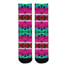 Load image into Gallery viewer, Between the Mountains Sunset Trouser Socks Socks e-joyer 
