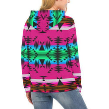 Load image into Gallery viewer, Between the Mountains Sunset Women&#39;s All Over Print Hoodie (USA Size) (Model H13) Hoodies e-joyer 
