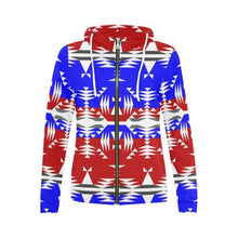 Load image into Gallery viewer, Between The Mountains Veterans All Over Print Full Zip Hoodie for Women (Model H14) All Over Print Full Zip Hoodie for Women (H14) e-joyer 
