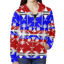 Load image into Gallery viewer, Between The Mountains Veterans All Over Print Full Zip Hoodie for Women (Model H14) All Over Print Full Zip Hoodie for Women (H14) e-joyer 
