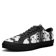 Load image into Gallery viewer, Between the Mountains White and Black Aapisi Low Top Canvas Shoes Black Sole 49 Dzine 
