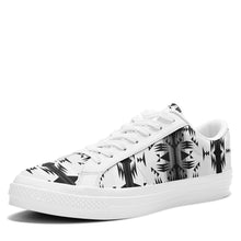 Load image into Gallery viewer, Between the Mountains White and Black Aapisi Low Top Canvas Shoes White Sole 49 Dzine 
