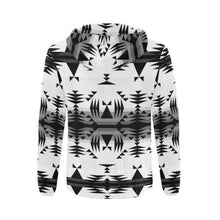 Load image into Gallery viewer, Between the Mountains White and Black All Over Print Full Zip Hoodie for Men (Model H14) All Over Print Full Zip Hoodie for Men (H14) e-joyer 
