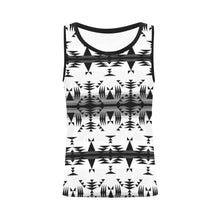 Load image into Gallery viewer, Between the Mountains White and Black All Over Print Tank Top for Women (Model T43) All Over Print Tank Top for Women (T43) e-joyer 
