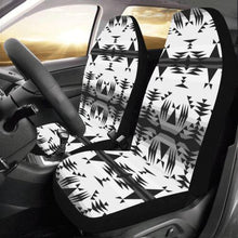 Load image into Gallery viewer, Between the Mountains White and Black Car Seat Covers (Set of 2) Car Seat Covers e-joyer 
