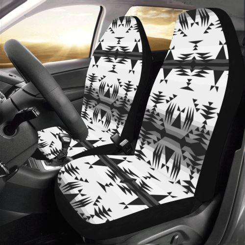 Between the Mountains White and Black Car Seat Covers (Set of 2) Car Seat Covers e-joyer 