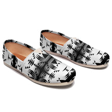 Load image into Gallery viewer, Between the Mountains White and Black Casual Unisex Slip On Shoe Herman 
