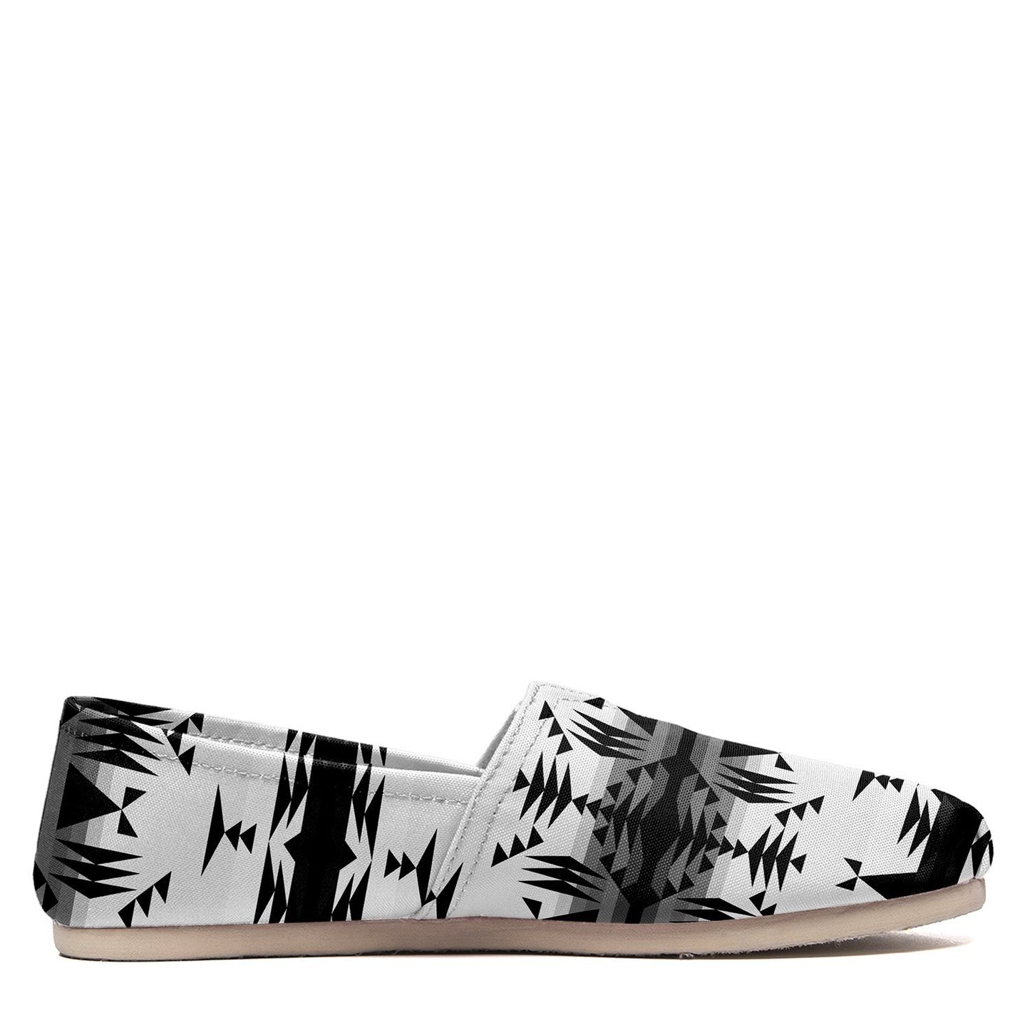 Between the Mountains White and Black Casual Unisex Slip On Shoe Herman 