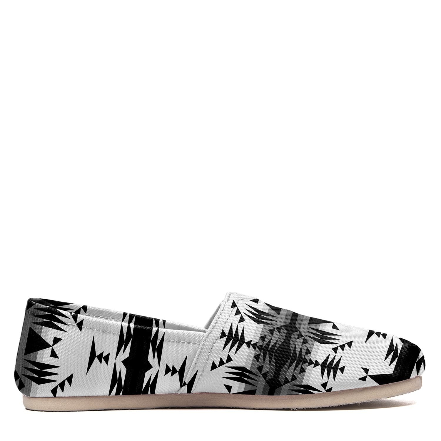 Between the Mountains White and Black Casual Unisex Slip On Shoe Herman 