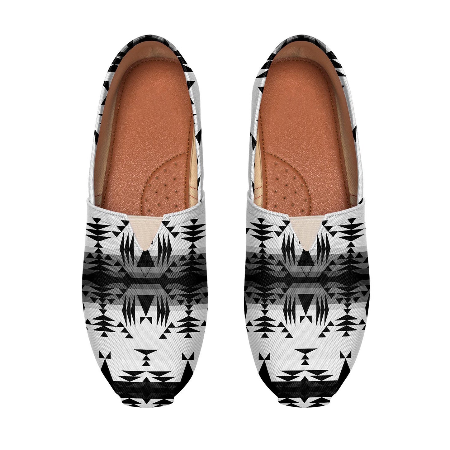 Between the Mountains White and Black Casual Unisex Slip On Shoe Herman 