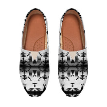 Load image into Gallery viewer, Between the Mountains White and Black Casual Unisex Slip On Shoe Herman 
