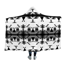 Load image into Gallery viewer, Between the Mountains White and Black Hooded Blanket 49 Dzine 
