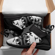 Load image into Gallery viewer, Between the Mountains White and Black Ipottaa Basketball / Sport High Top Shoes - Black Sole 49 Dzine 
