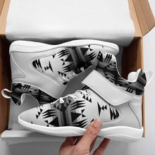 Load image into Gallery viewer, Between the Mountains White and Black Ipottaa Basketball / Sport High Top Shoes - White Sole 49 Dzine 
