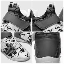 Load image into Gallery viewer, Between the Mountains White and Black Ipottaa Basketball / Sport High Top Shoes - White Sole 49 Dzine 
