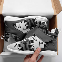 Load image into Gallery viewer, Between the Mountains White and Black Ipottaa Basketball / Sport High Top Shoes - White Sole 49 Dzine 
