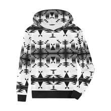 Load image into Gallery viewer, Between the Mountains White and Black Kids&#39; All Over Print Hoodie (Model H38) Kids&#39; AOP Hoodie (H38) e-joyer 
