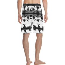 Load image into Gallery viewer, Between the Mountains White and Black Men&#39;s All Over Print Casual Shorts (Model L23) Men&#39;s Casual Shorts (L23) e-joyer 
