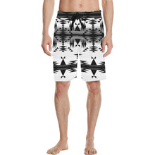 Load image into Gallery viewer, Between the Mountains White and Black Men&#39;s All Over Print Casual Shorts (Model L23) Men&#39;s Casual Shorts (L23) e-joyer 
