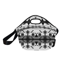 Load image into Gallery viewer, Between the Mountains White and Black Neoprene Lunch Bag/Large (Model 1669) Neoprene Lunch Bag/Large (1669) e-joyer 
