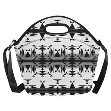 Load image into Gallery viewer, Between the Mountains White and Black Neoprene Lunch Bag/Large (Model 1669) Neoprene Lunch Bag/Large (1669) e-joyer 
