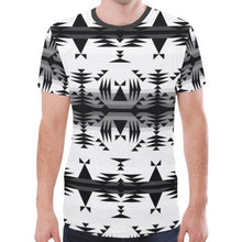 Load image into Gallery viewer, Between the Mountains White and Black New All Over Print T-shirt for Men (Model T45) New All Over Print T-shirt for Men (T45) e-joyer 
