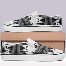 Load image into Gallery viewer, Between the Mountains White and Black Otoyimm Canvas Slip On Shoes 49 Dzine 
