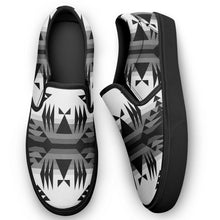 Load image into Gallery viewer, Between the Mountains White and Black Otoyimm Canvas Slip On Shoes 49 Dzine 
