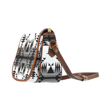 Load image into Gallery viewer, Between the Mountains White and Black Saddle Bag/Small (Model 1649) Full Customization Saddle Bag/Small (Full Customization) e-joyer 
