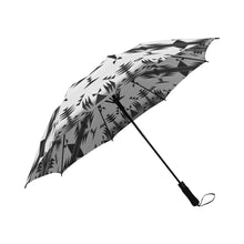 Load image into Gallery viewer, Between the Mountains White and Black Semi-Automatic Foldable Umbrella Semi-Automatic Foldable Umbrella e-joyer 
