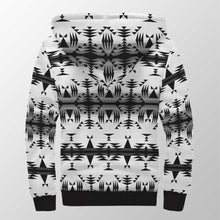 Load image into Gallery viewer, Between the Mountains White and Black Sherpa Hoodie 49 Dzine 
