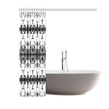 Load image into Gallery viewer, Between the Mountains White and Black Shower Curtain 60&quot;x72&quot; Shower Curtain 60&quot;x72&quot; e-joyer 
