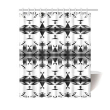 Load image into Gallery viewer, Between the Mountains White and Black Shower Curtain 60&quot;x72&quot; Shower Curtain 60&quot;x72&quot; e-joyer 
