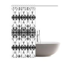 Load image into Gallery viewer, Between the Mountains White and Black Shower Curtain 60&quot;x72&quot; Shower Curtain 60&quot;x72&quot; e-joyer 
