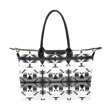 Load image into Gallery viewer, Between the Mountains White and Black Single-Shoulder Lady Handbag (Model 1714) bag e-joyer 
