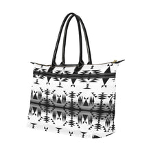 Load image into Gallery viewer, Between the Mountains White and Black Single-Shoulder Lady Handbag (Model 1714) bag e-joyer 
