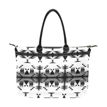 Load image into Gallery viewer, Between the Mountains White and Black Single-Shoulder Lady Handbag (Model 1714) bag e-joyer 
