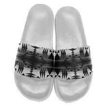 Load image into Gallery viewer, Between the Mountains White and Black Slide Sandals 49 Dzine 
