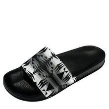 Load image into Gallery viewer, Between the Mountains White and Black Slide Sandals 49 Dzine 
