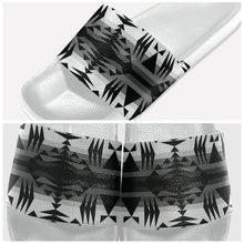 Load image into Gallery viewer, Between the Mountains White and Black Slide Sandals 49 Dzine 
